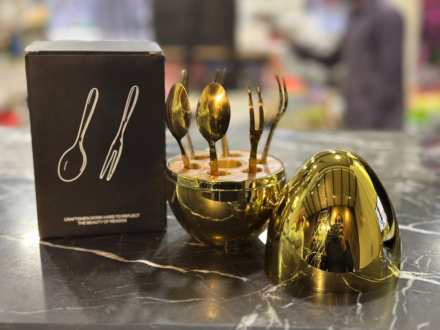 π£ Luxury Golden Egg Cutlery Set (Pack of 6) β¨
