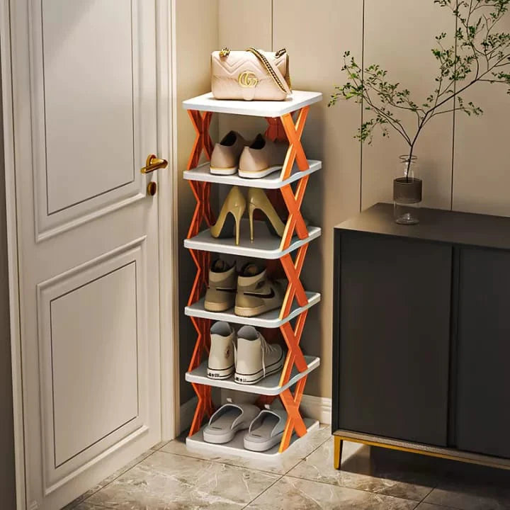 Multilayer Folding Shoe Rack Organizer with X Shape For Home