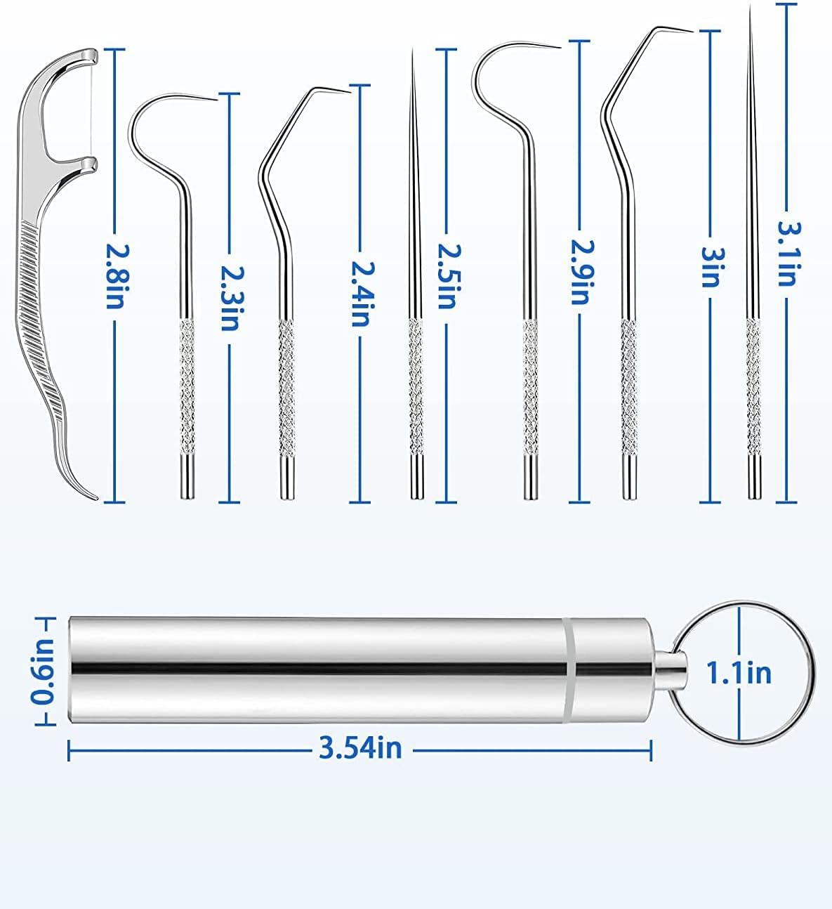 Teeth Cleaner Portable 7 Pieces Toothpicks Pocket KeyChain