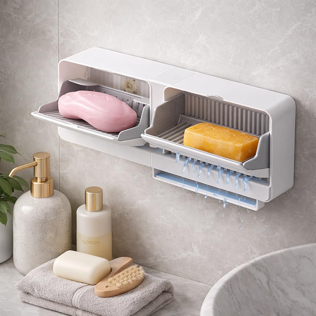 Homaizon Dual Wall Mounted Self Draining Soap Box