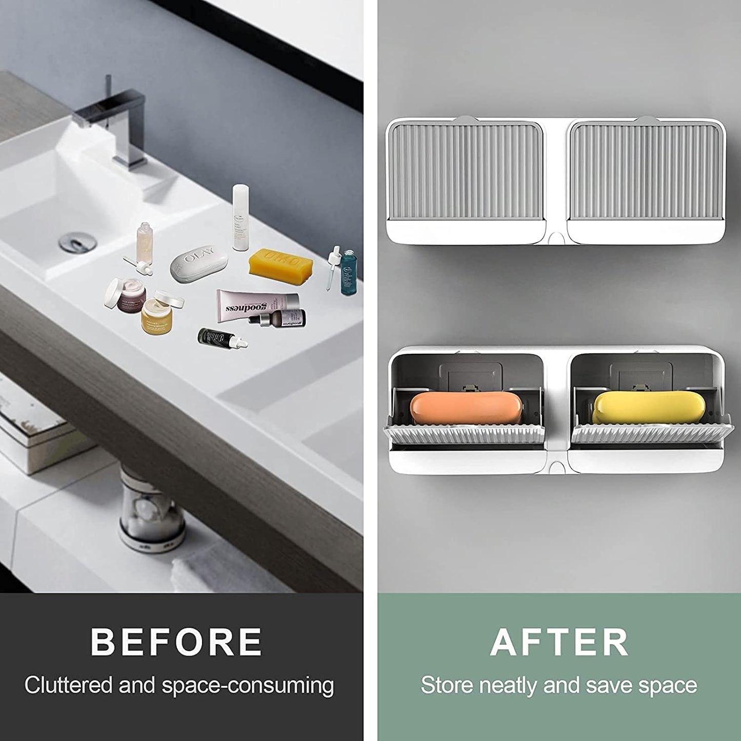 Homaizon Dual Wall Mounted Self Draining Soap Box