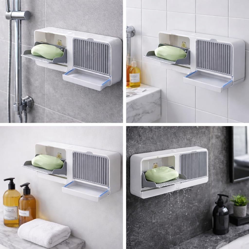 Homaizon Dual Wall Mounted Self Draining Soap Box