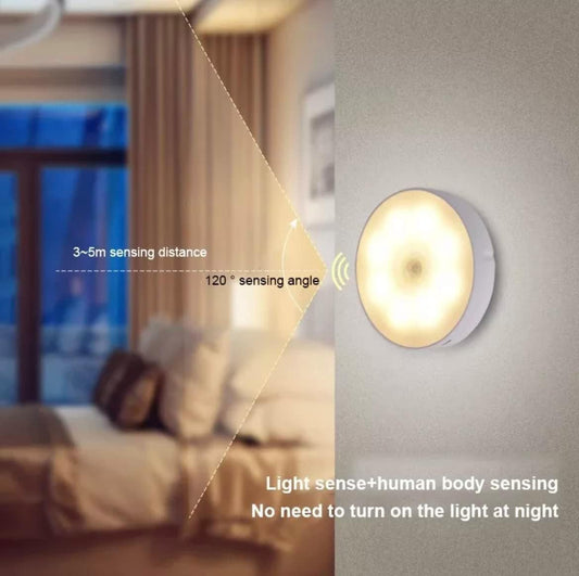 Motion Sensor LED Night Light – Automatic ON/OFF | USB Rechargeable