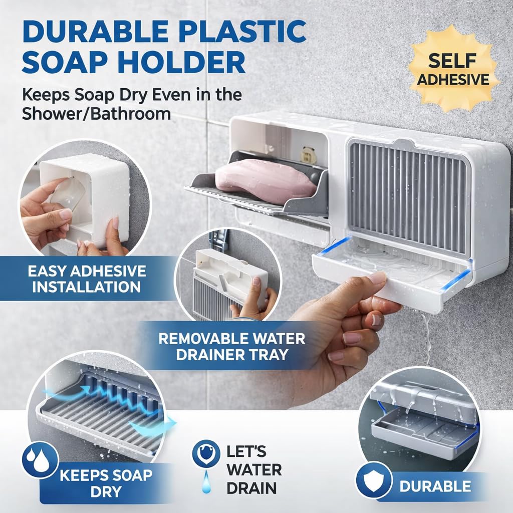 Homaizon Dual Wall Mounted Self Draining Soap Box