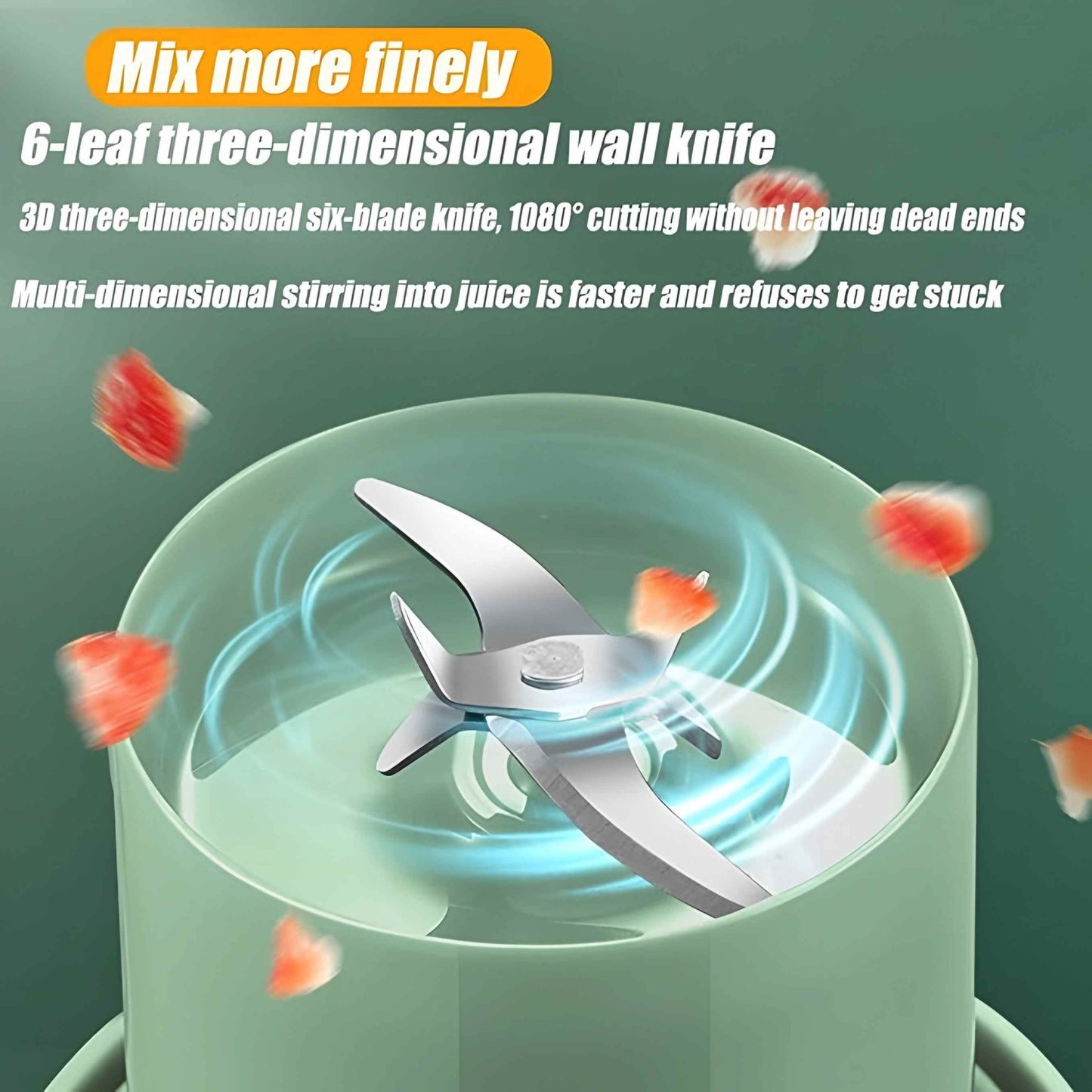 Portable Mini USB Rechargeable Juicer Blender with 6 Rotating Blades and Straw Cup For Effortlessly Blends Fruits, Veggies, and More