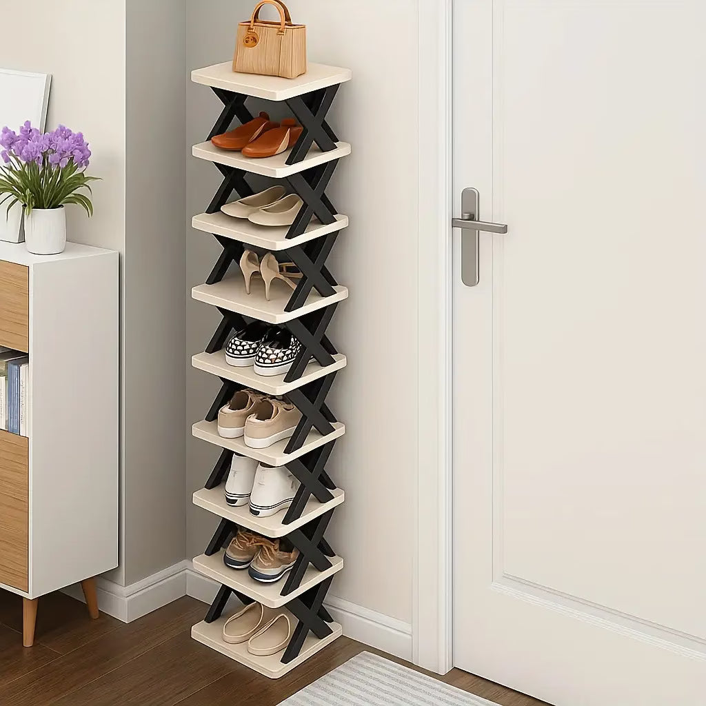Multilayer Folding Shoe Rack Organizer with X Shape For Home