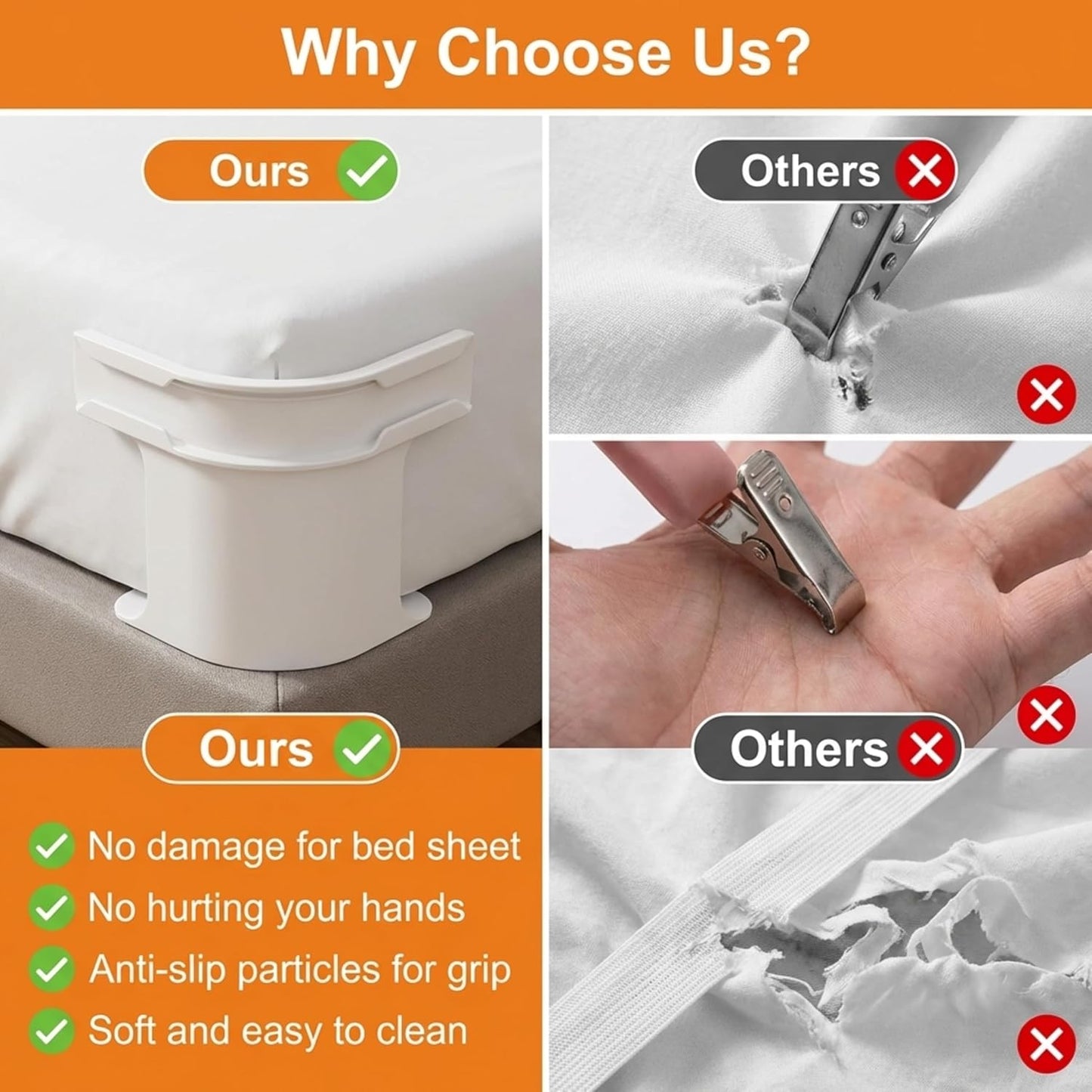 Lock Sheet Holders 4 PCS Heavy Duty Bed Sheet Straps