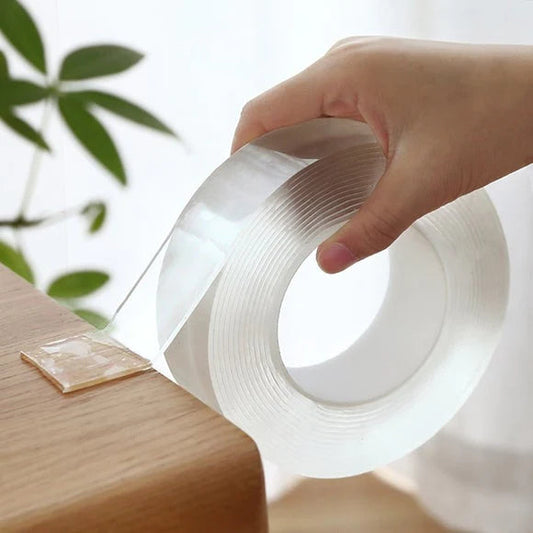 Imported Washable Reusable Nano Double Sided Transparent Tape for firm grip and Long Lasting Stickiness