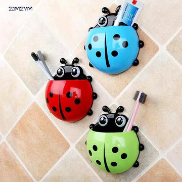 Ladybug Multipurpose Toothbrush & Toothpaste Holder, Wall-Mounted
