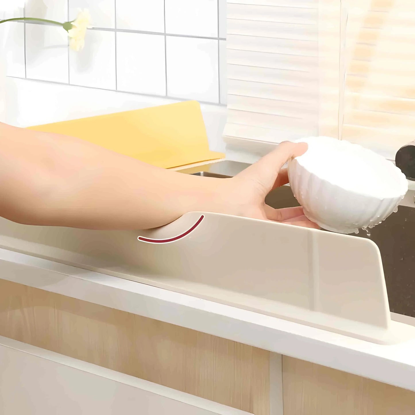 Silicone Sink Splash Guard with Suction Cup – Reusable Waterproof Kitchen Countertop Protector