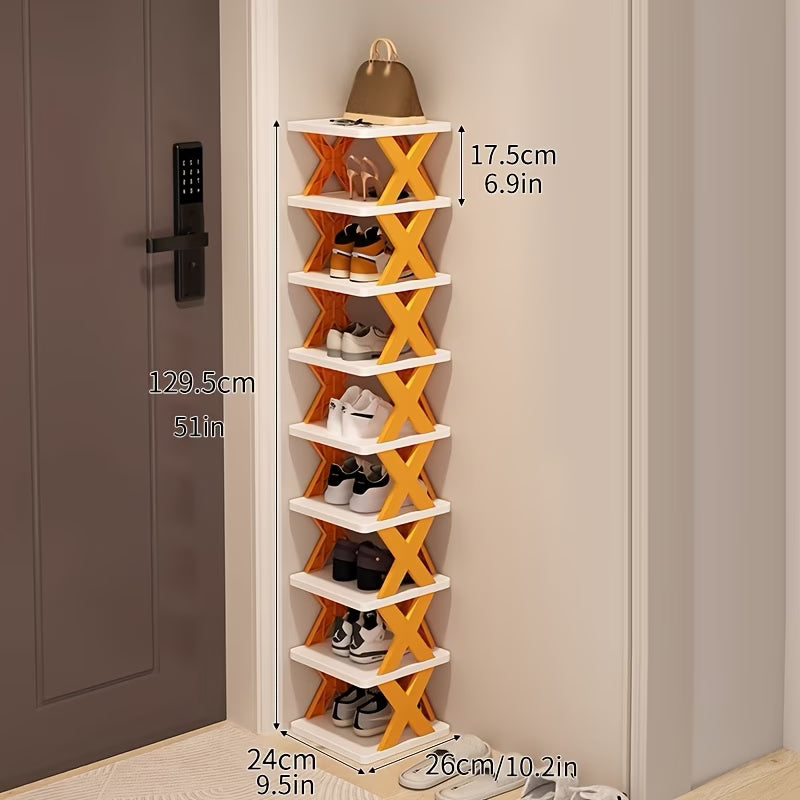 Multilayer Folding Shoe Rack Organizer with X Shape For Home