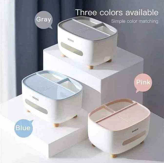 Multi-Functional Smart Tissue Holder with Mobile Stand & Stationery Storage