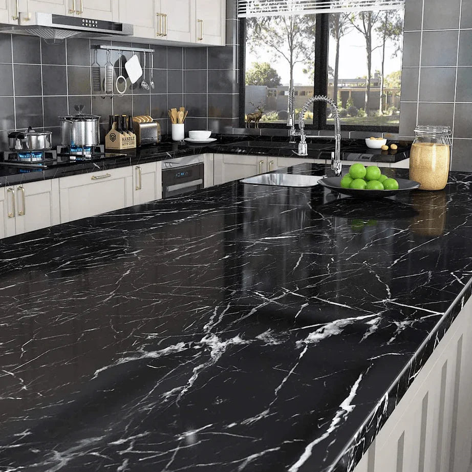 Self Adhesive high-quality thick Marble Sheet in Glossy Marble Material is Heat resistant, Water Proof, and Anti Oil.