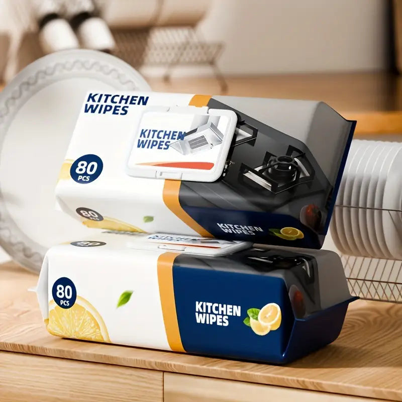 🍋 Ultra-Cleaning Kitchen Wipes: 80 Pcs Mega Saver Pack 🍋