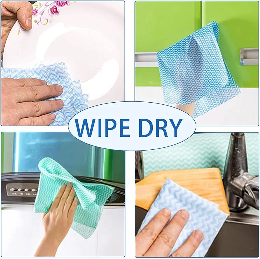 50Pcs Reusable Wipes Sheets Roll - Kitchen Housework Dish Cleaning Cloths Wiping Pad