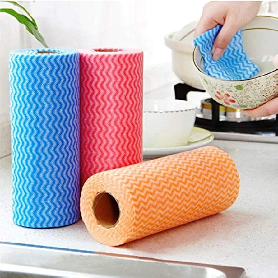 50Pcs Reusable Wipes Sheets Roll - Kitchen Housework Dish Cleaning Cloths Wiping Pad